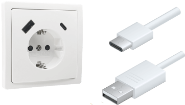 Toma de corriente SCHUKO® con cargador USB tipo C - 18524 - USBC